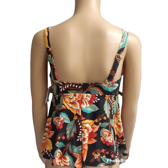 NWT Sunsets Escape Women's Marin Floral Swimsuit Top Tankini Size 6 Bust 35 - Picture 2 of 4